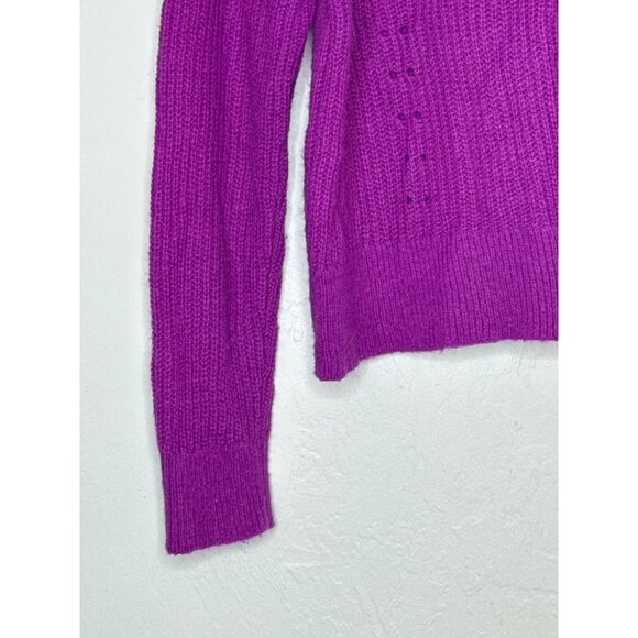 Banana Republic Fushia Wool Alpaca Blend Knit Sweater Drop Shoulder Size Large - Picture 3 of 7